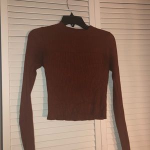 Mock turtle neck long sleeve sweater